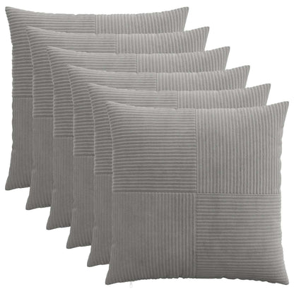 Federa 6 pcs ALMELO Grigio Chiaro 55 x 55 cm corduroy | homemem39
