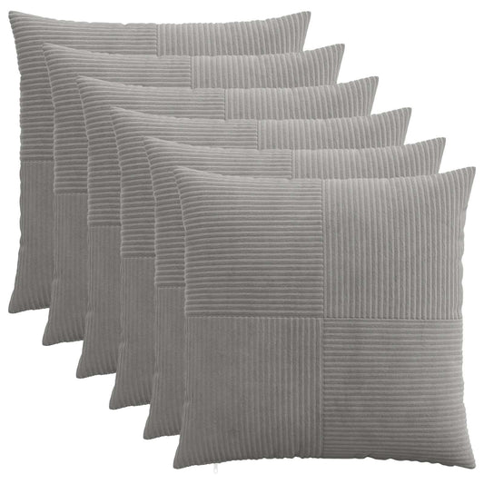 Federa 6 pcs ALMELO Grigio Chiaro 55 x 55 cm corduroy | homemem39