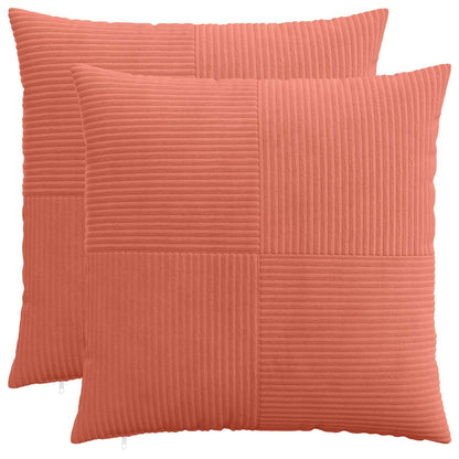 Federa 2 pcs ALMELO Rosso Arancio 55 x 55 cm corduroy | homemem39