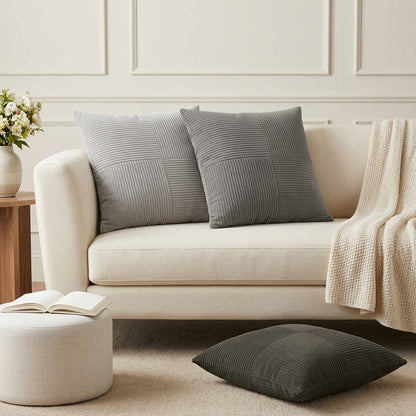 Federa 2 pz ALMELO Antracite 55 x 55 cm corduroy