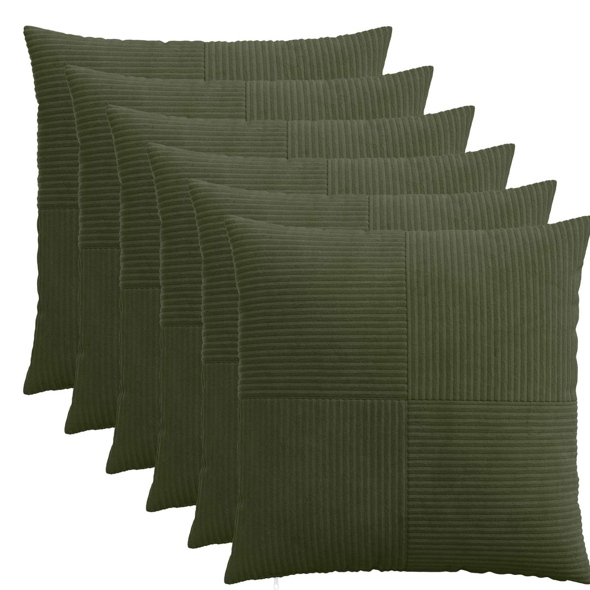 Federa 6 pcs ALMELO Verde 55 x 55 cm corduroy | homemem39
