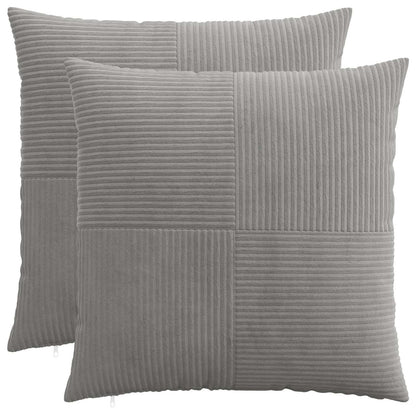 Federa 2 pcs ALMELO Grigio Chiaro 65 x 65 cm corduroy | homemem39