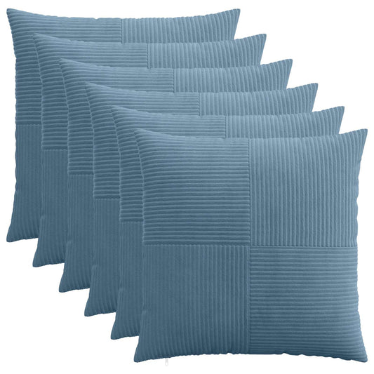 Federa 6 pcs ALMELO Blu 65 x 65 cm corduroy | homemem39