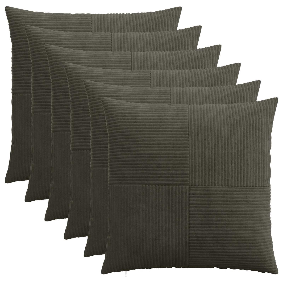 Federa 6 pcs ALMELO Antracite 65 x 65 cm corduroy