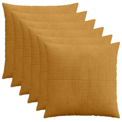 Federa 6 pz ALMELO Giallo 65 x 65 cm corduroy