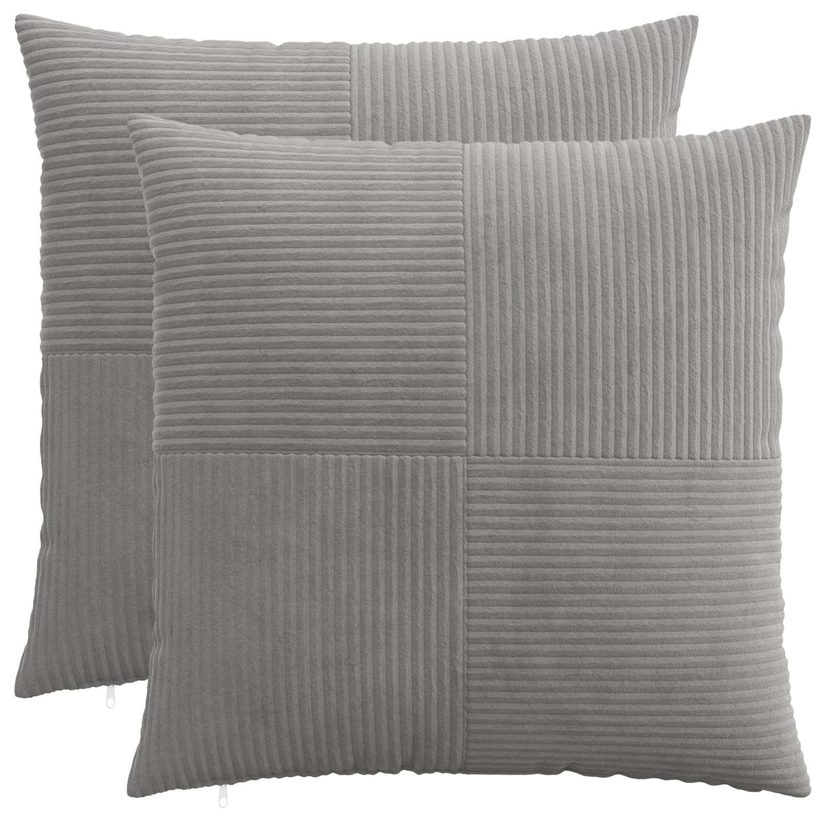 Federa 2 pcs ALMELO Grigio Chiaro 70 x 70 cm corduroy | homemem39