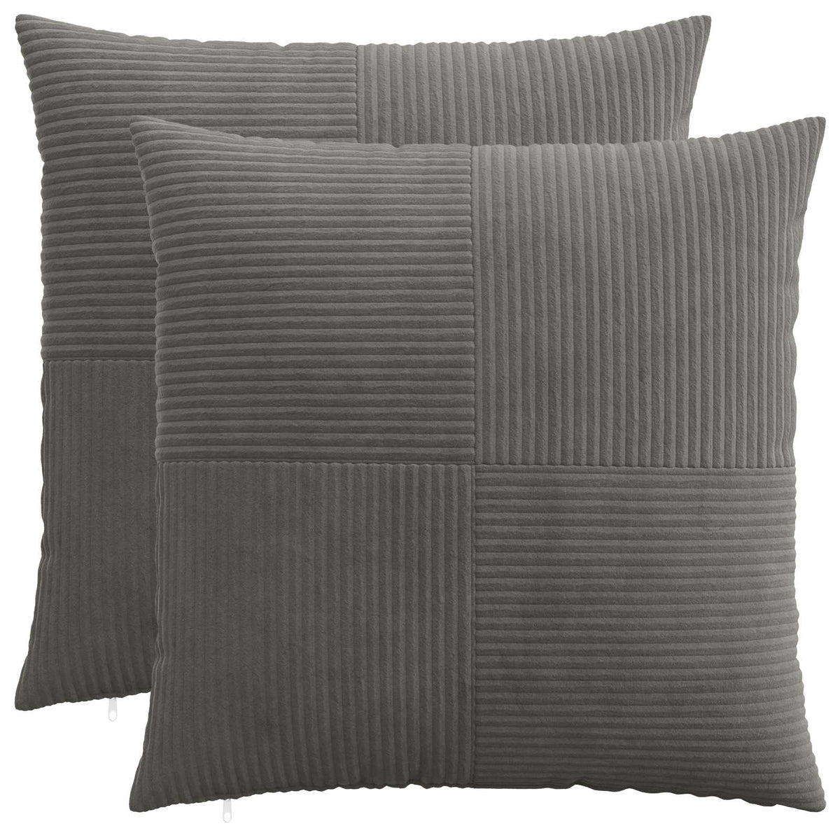 Federa 2 pcs ALMELO Grigio Scuro 70 x 70 cm corduroy