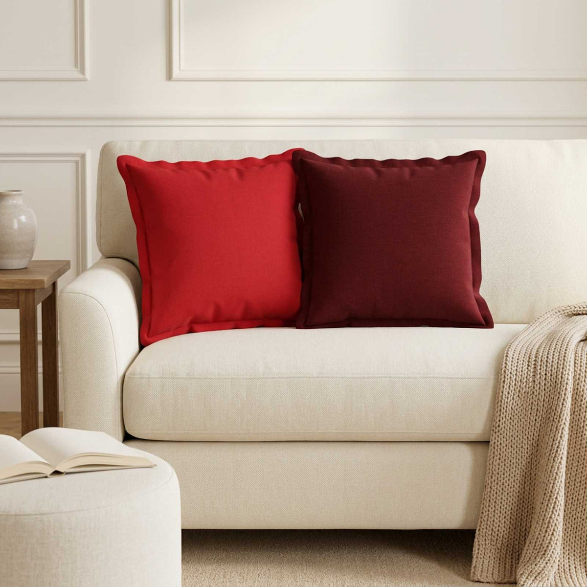 Cuscino con cuscino HOUTEN 6 pz Rosso Lino