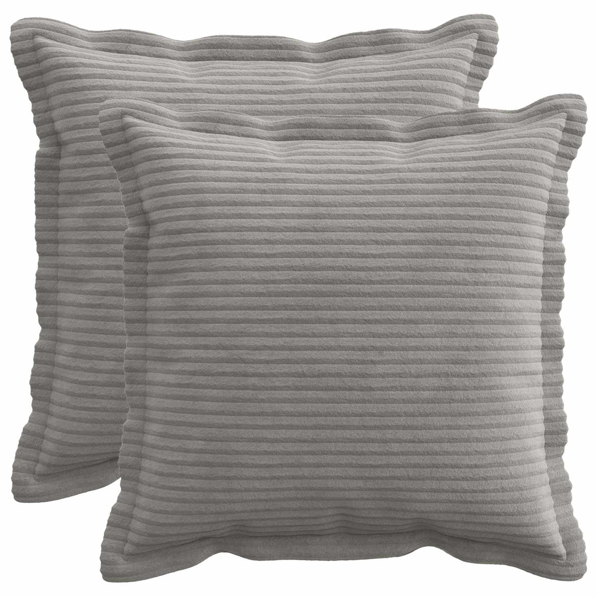 Federa 2 pz HOUTEN Grigio Chiaro 30 x 30 cm corduroy | homemem39