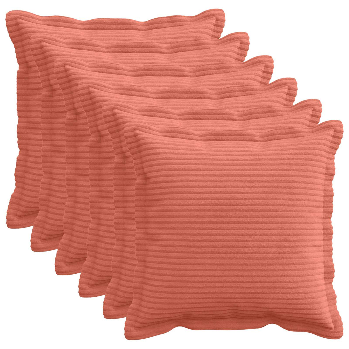 Federa 6 pz HOUTEN Rosso Arancio 30 x 30 cm corduroy | homemem39