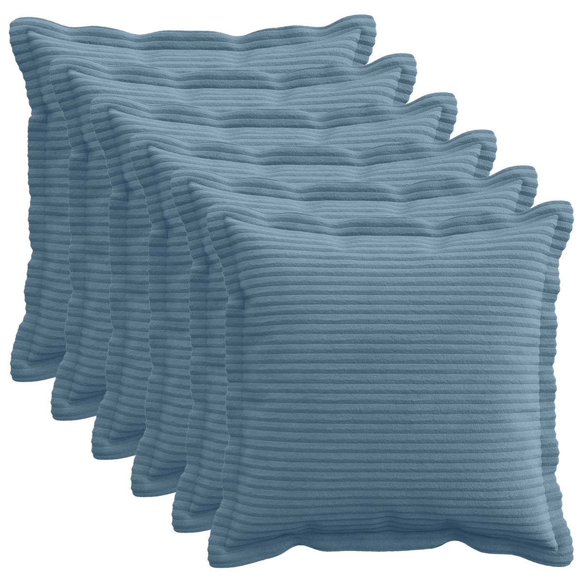Federa 6 pz HOUTEN Blu 30 x 30 cm corduroy