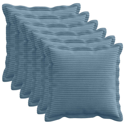 Federa 6 pz HOUTEN Blu 30 x 30 cm corduroy