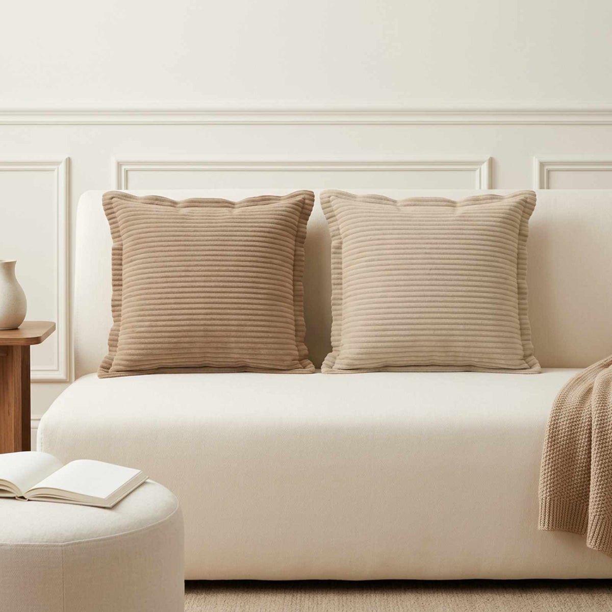 Federa 2 pz HOUTEN Marrone 40 x 40 cm corduroy