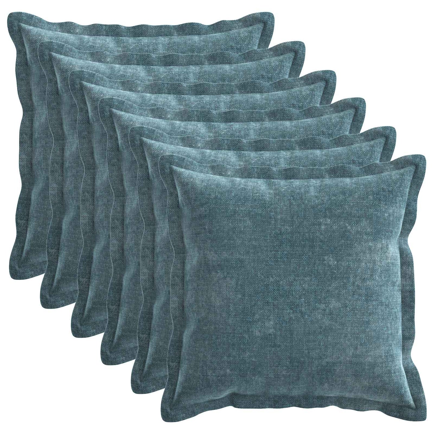 Federa 6 pz HOUTEN Blu 30 x 30 cm Tessuto Chenille