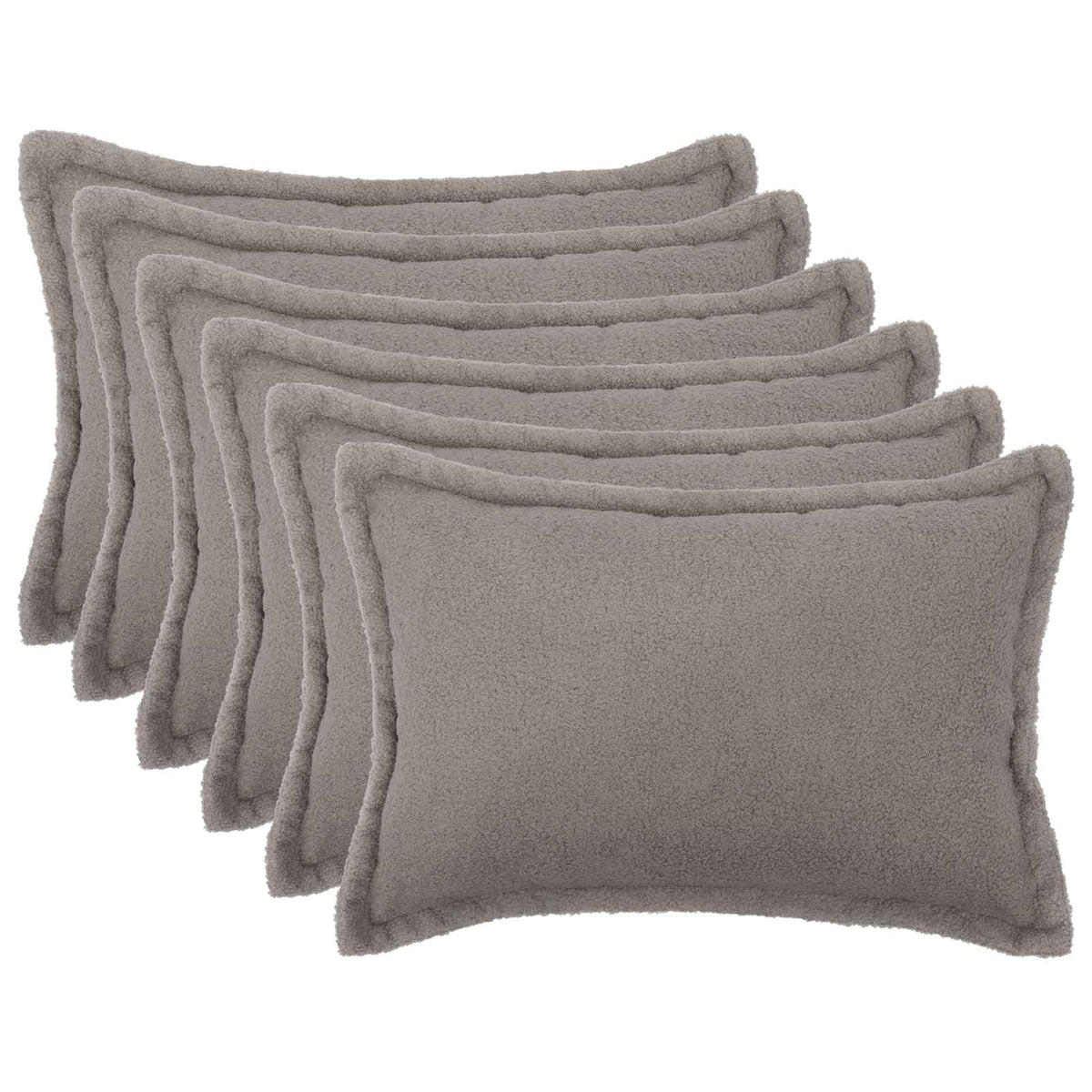 Federa 6 pcs HOUTEN Grigio Chiaro 30 x 50 cm Bouclé | homemem39
