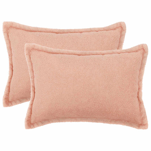 Federa 2 pcs HOUTEN Rosa 30 x 50 cm Bouclé | homemem39
