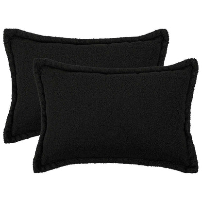 Federa 2 pcs HOUTEN Nero 30 x 50 cm Bouclé | homemem39
