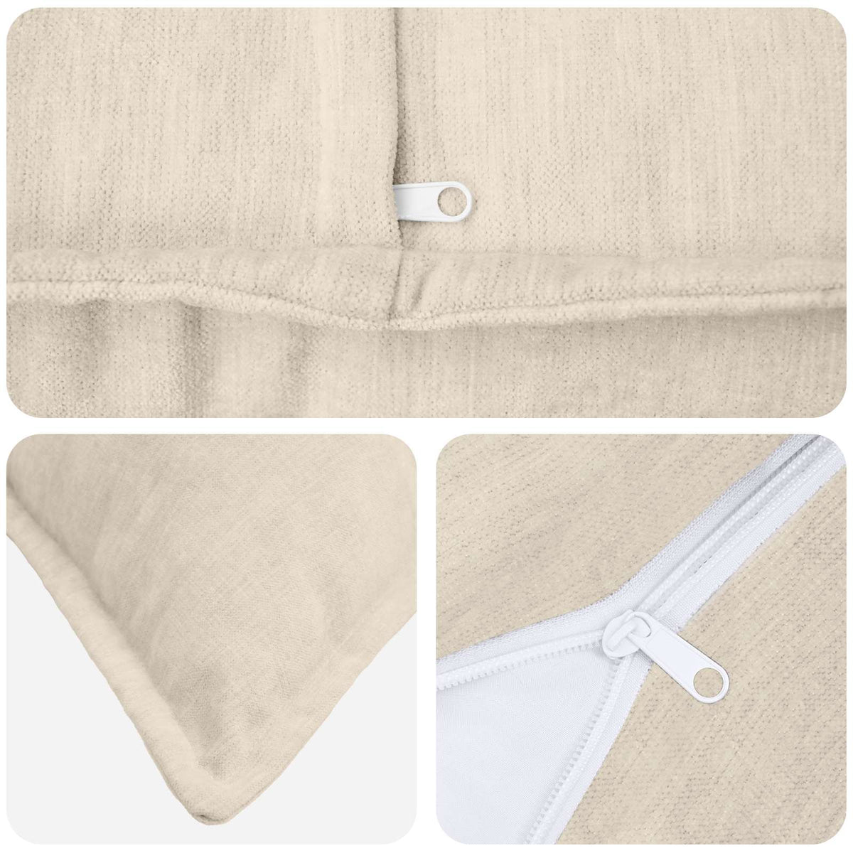 Federa 2 pz HOUTEN Crema 30 x 50 cm Tessuto Chenille | homemem39