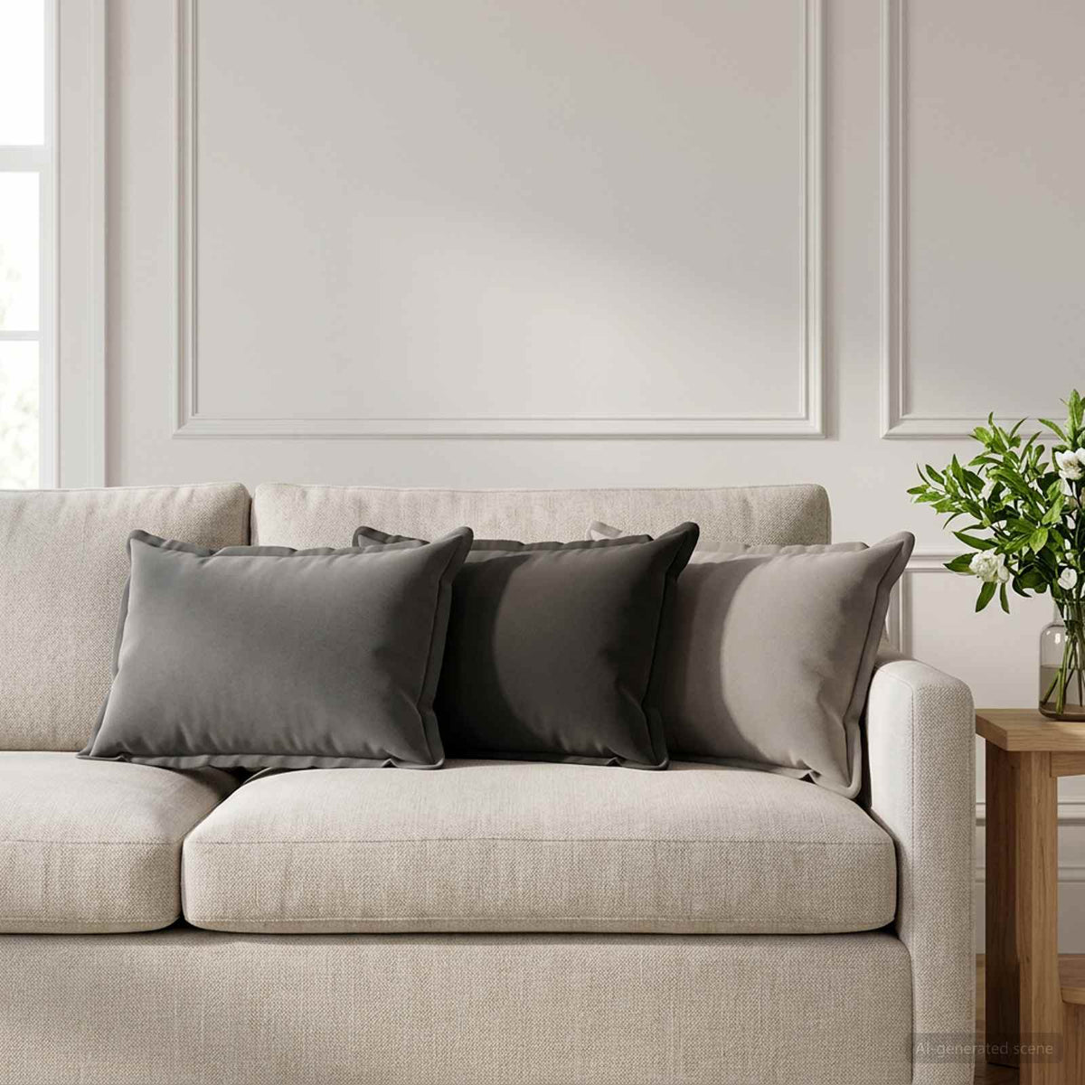 Cuscino con cuscino HOUTEN 6 pz Nero Poliestere | homemem39