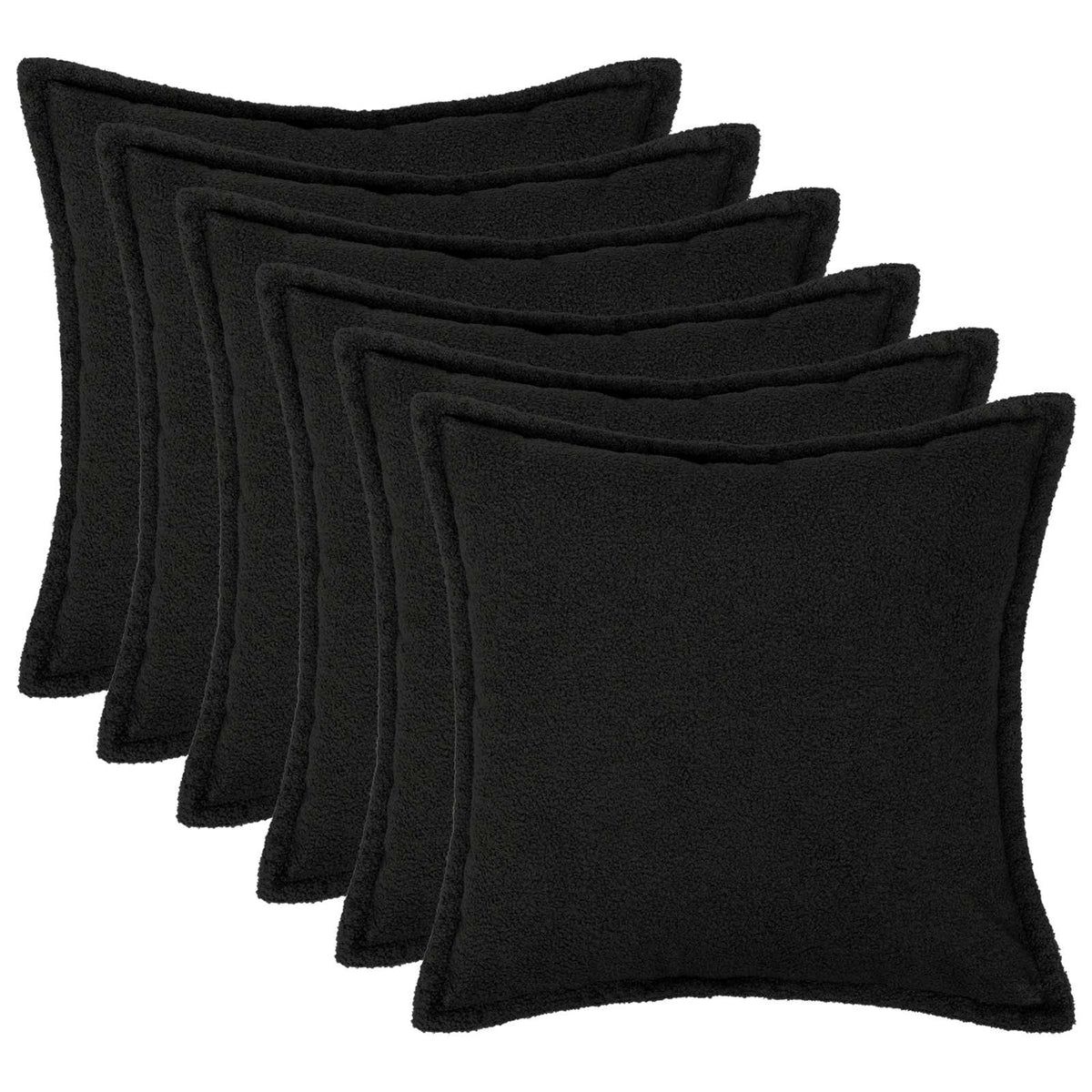 Federa 6 pcs HOUTEN Nero 40 x 40 cm Bouclé