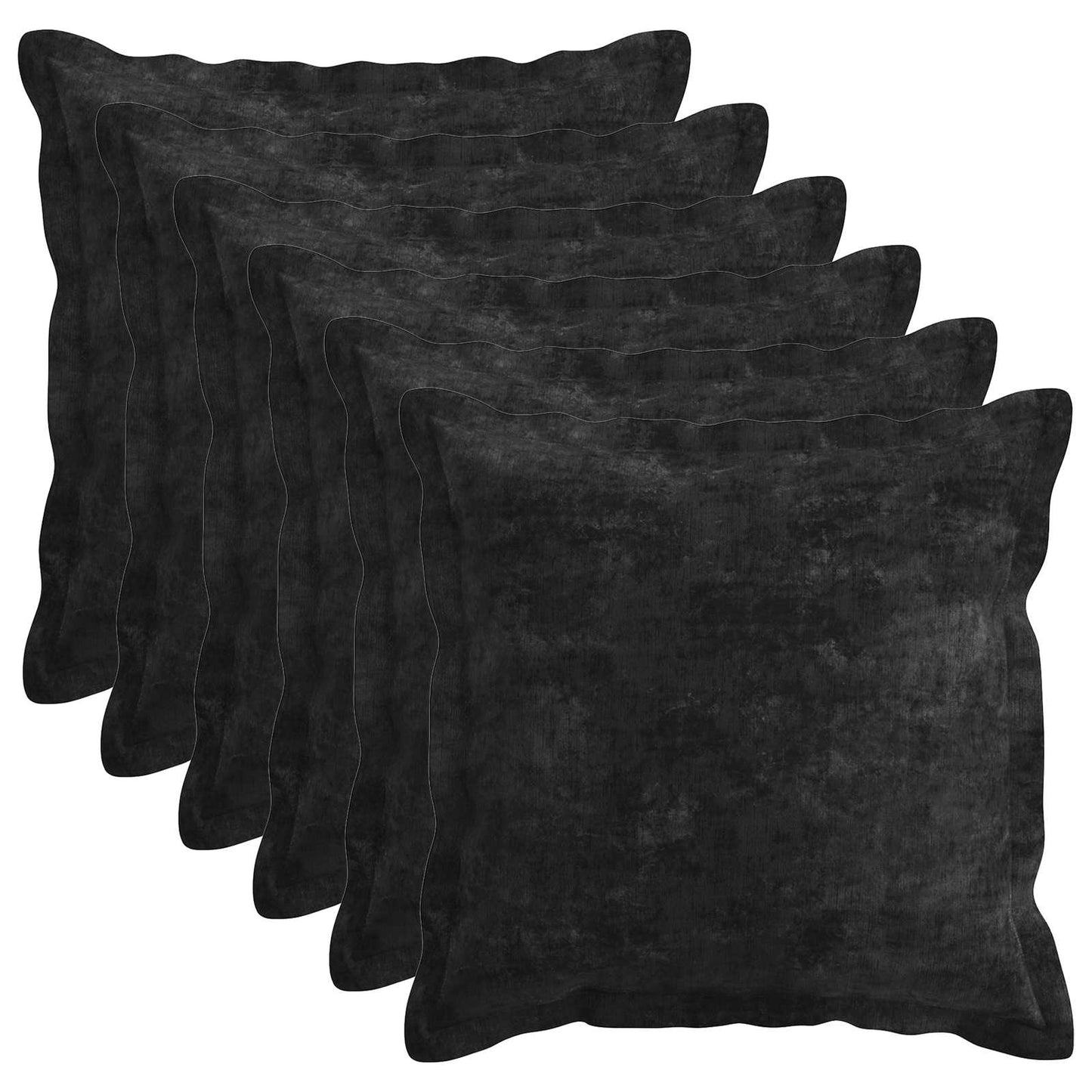 Federa 6 pz HOUTEN Antracite 40 x 40 cm Tessuto Chenille