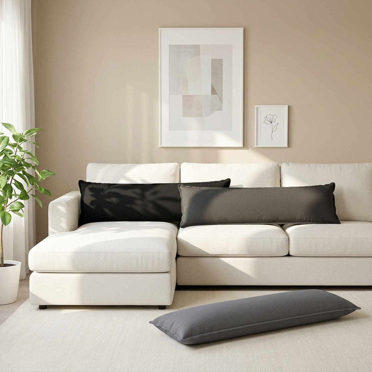 Cuscino HOUTEN Grigio Chiaro 40 x 145 cm Lino