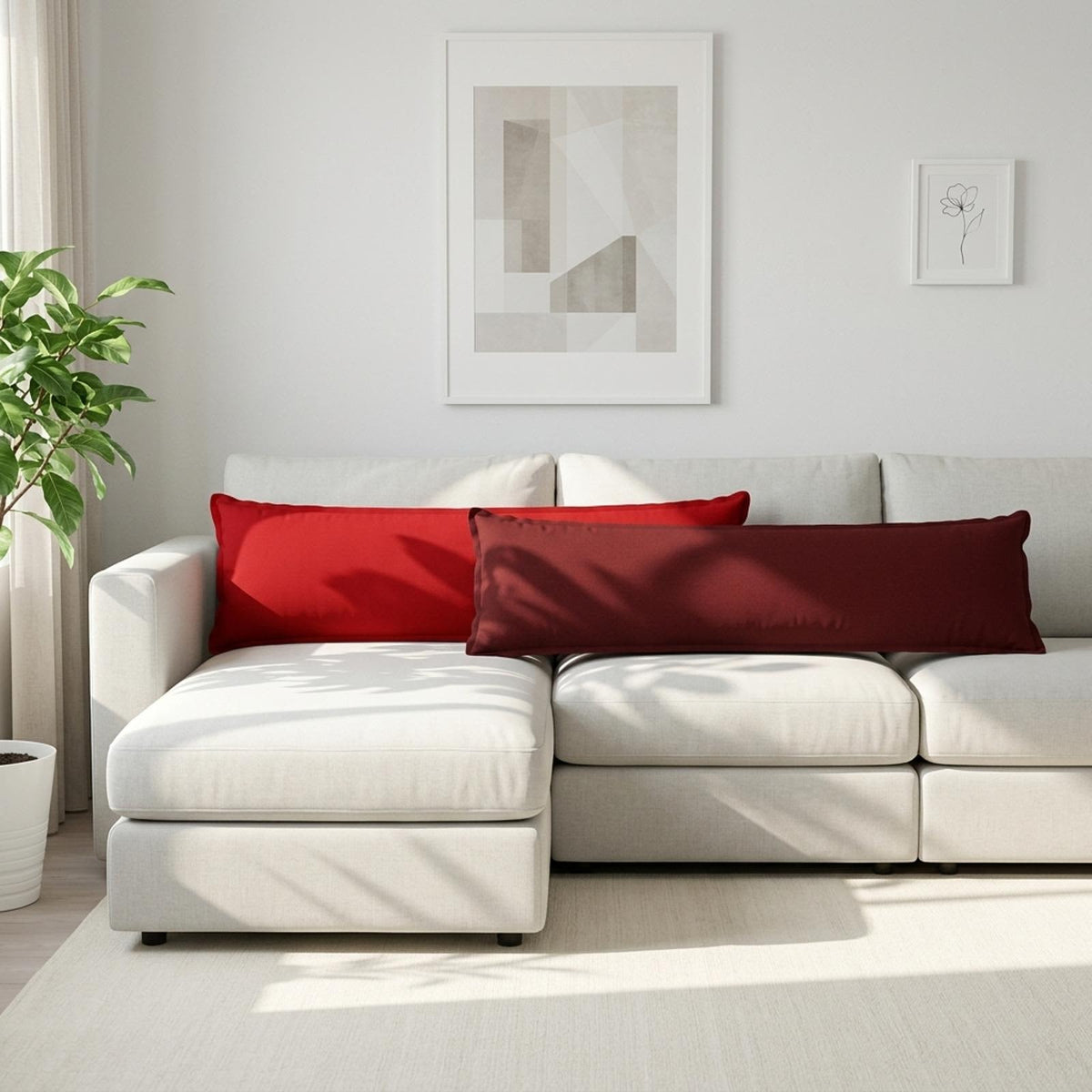 Cuscino con cuscino HOUTEN Rosso 40 x 145 cm Lino