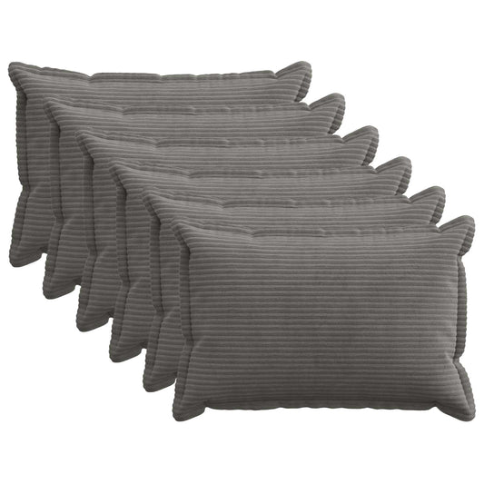 Federa 6 pz HOUTEN Grigio Scuro 40 x 60 cm corduroy | homemem39