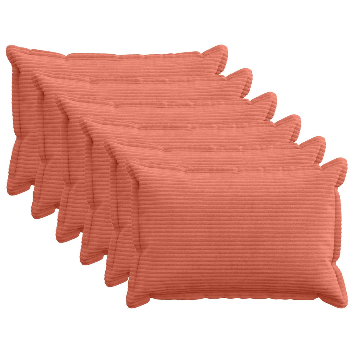 Federa 6 pz HOUTEN Rosso Arancio 40 x 60 cm corduroy | homemem39