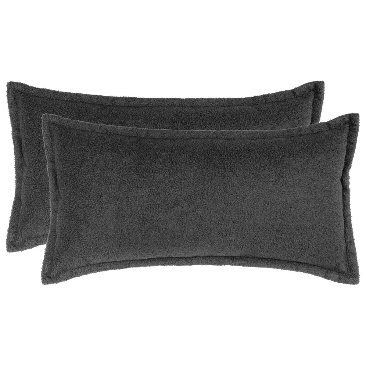 Federa 2 pcs HOUTEN Grigio Scuro 40 x 70 cm Bouclé | homemem39