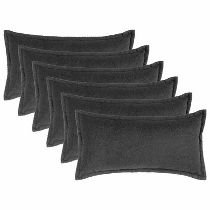 Federa 6 pcs HOUTEN Grigio Scuro 40 x 70 cm Bouclé | homemem39