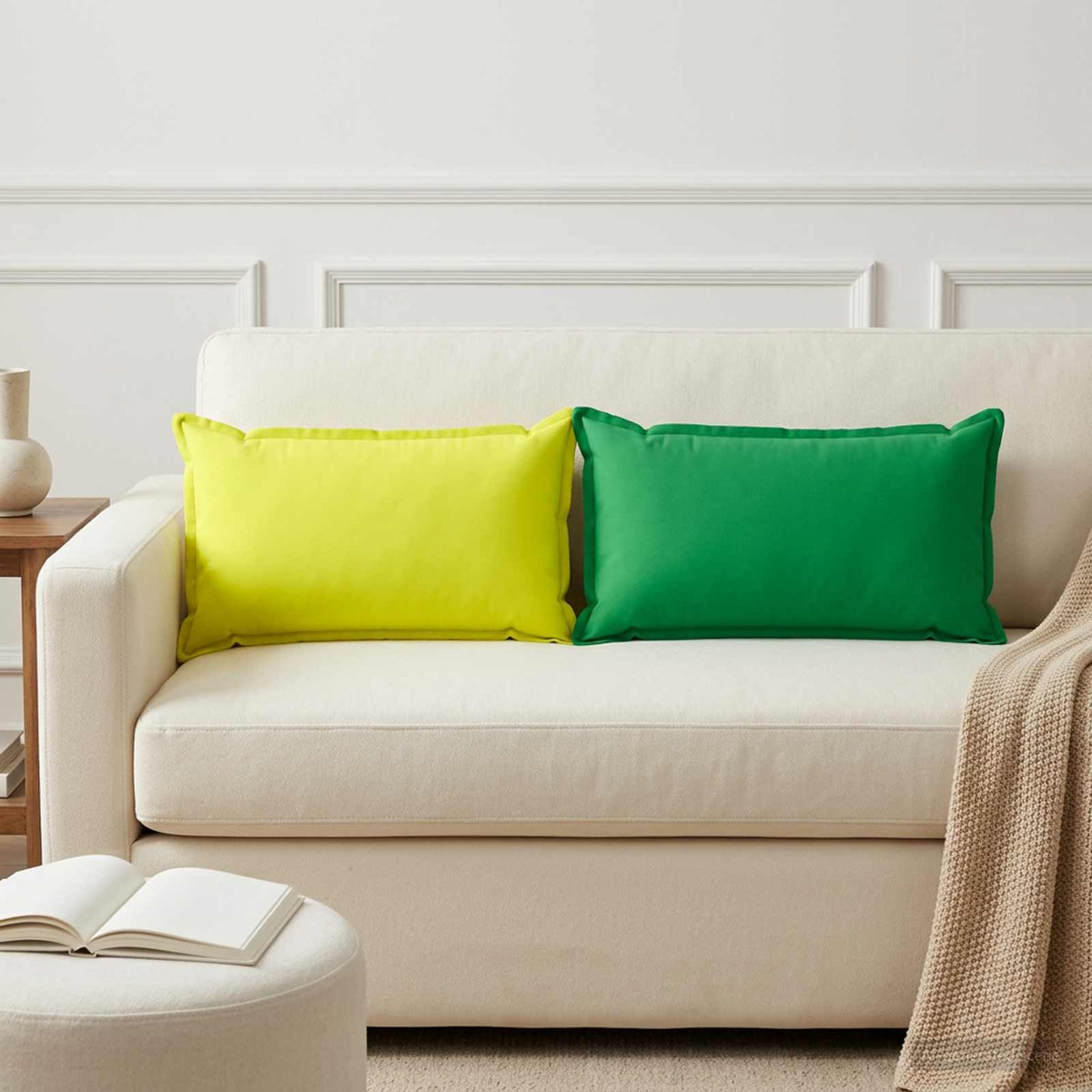 Federa 2 pz HOUTEN Verde brillante. Poliestere