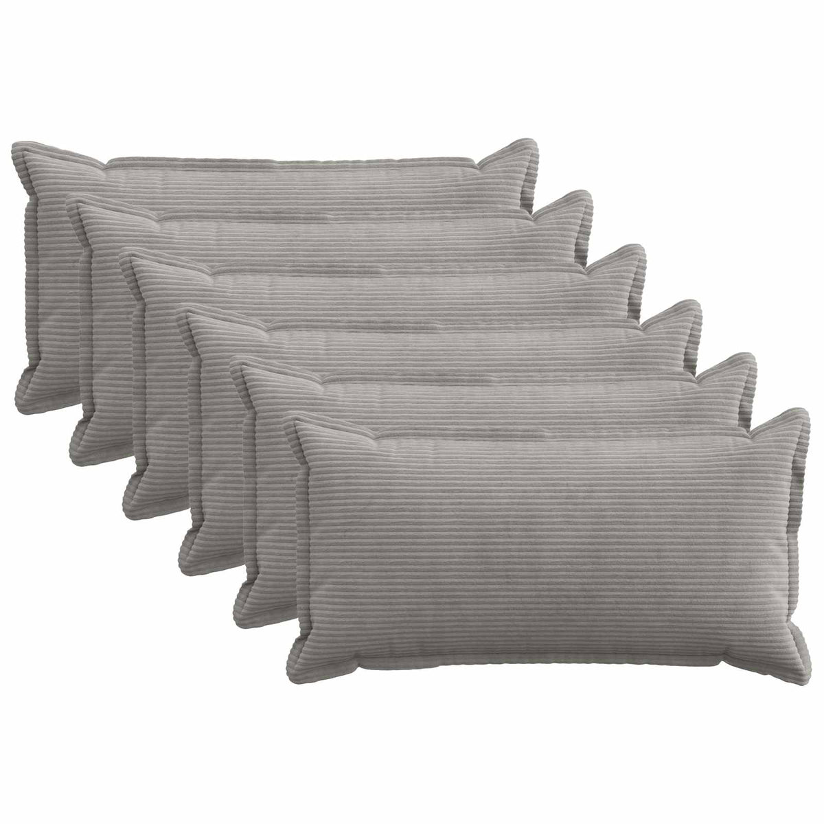 Federa 6 pz HOUTEN Grigio Chiaro 40 x 80 cm corduroy | homemem39