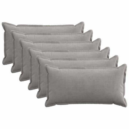 Federa 6 pz HOUTEN Grigio Chiaro 40 x 80 cm corduroy | homemem39