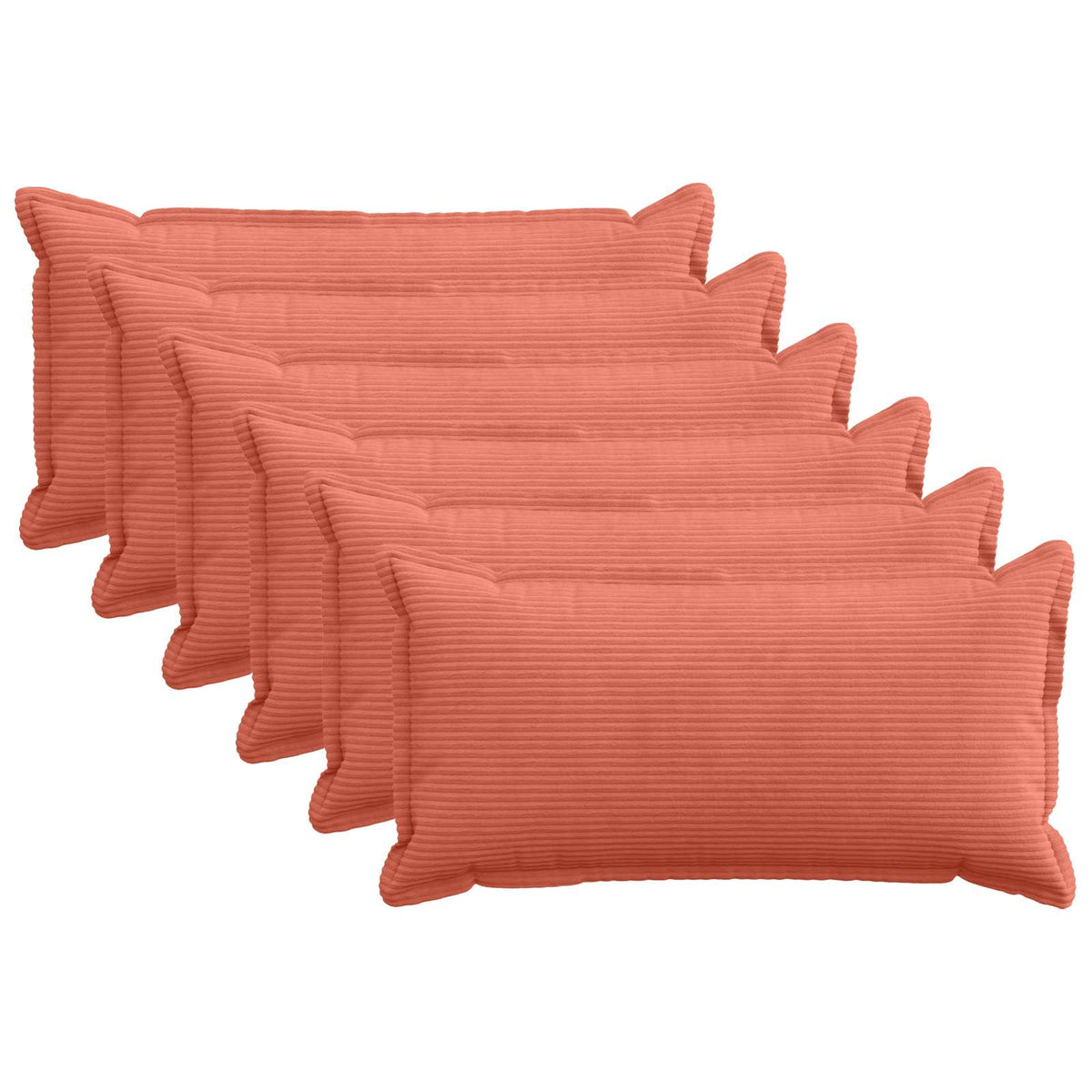 Federa 6 pz HOUTEN Rosso Arancio 40 x 80 cm corduroy
