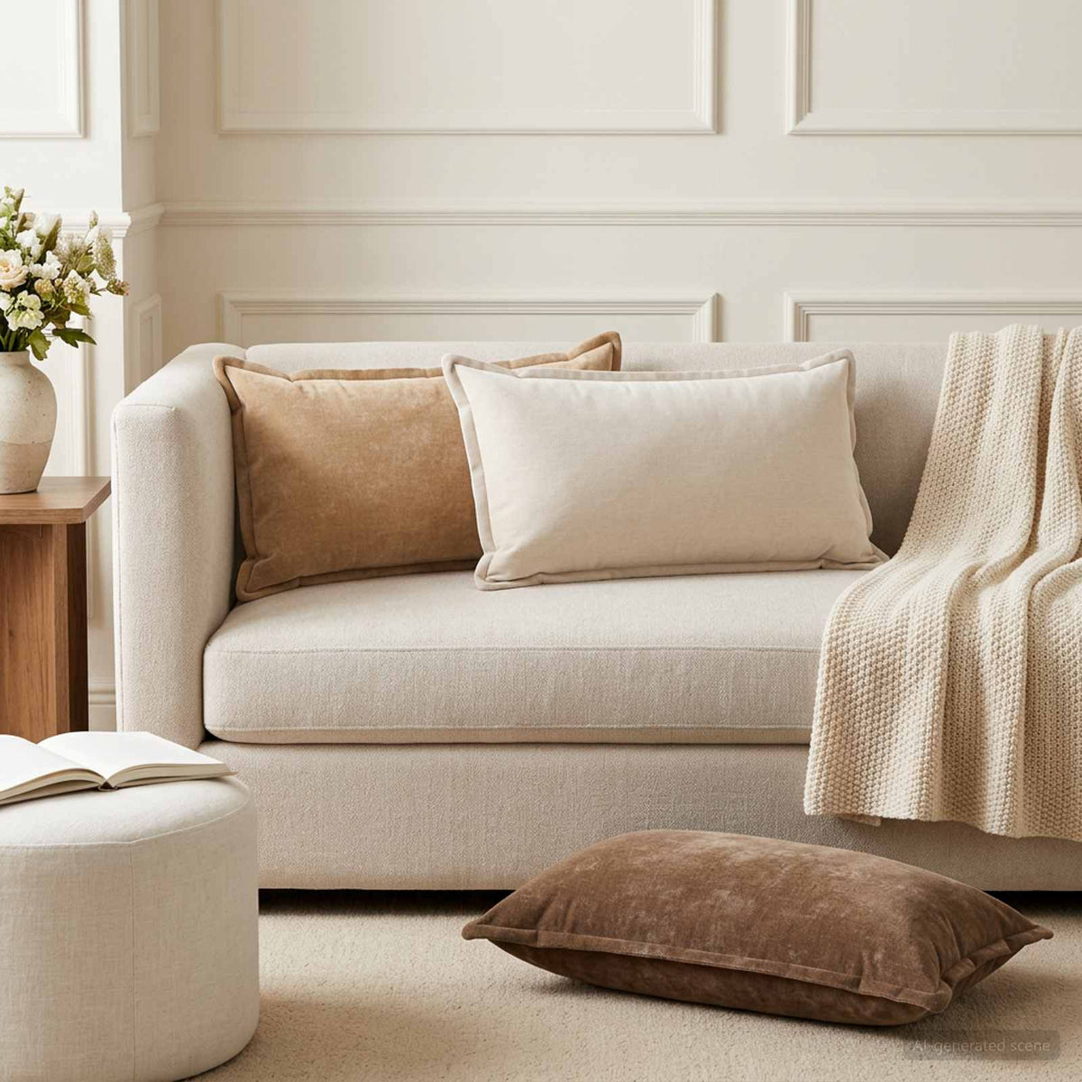 Federa 12 pz HOUTEN Crema 40 x 80 cm Tessuto Chenille | homemem39