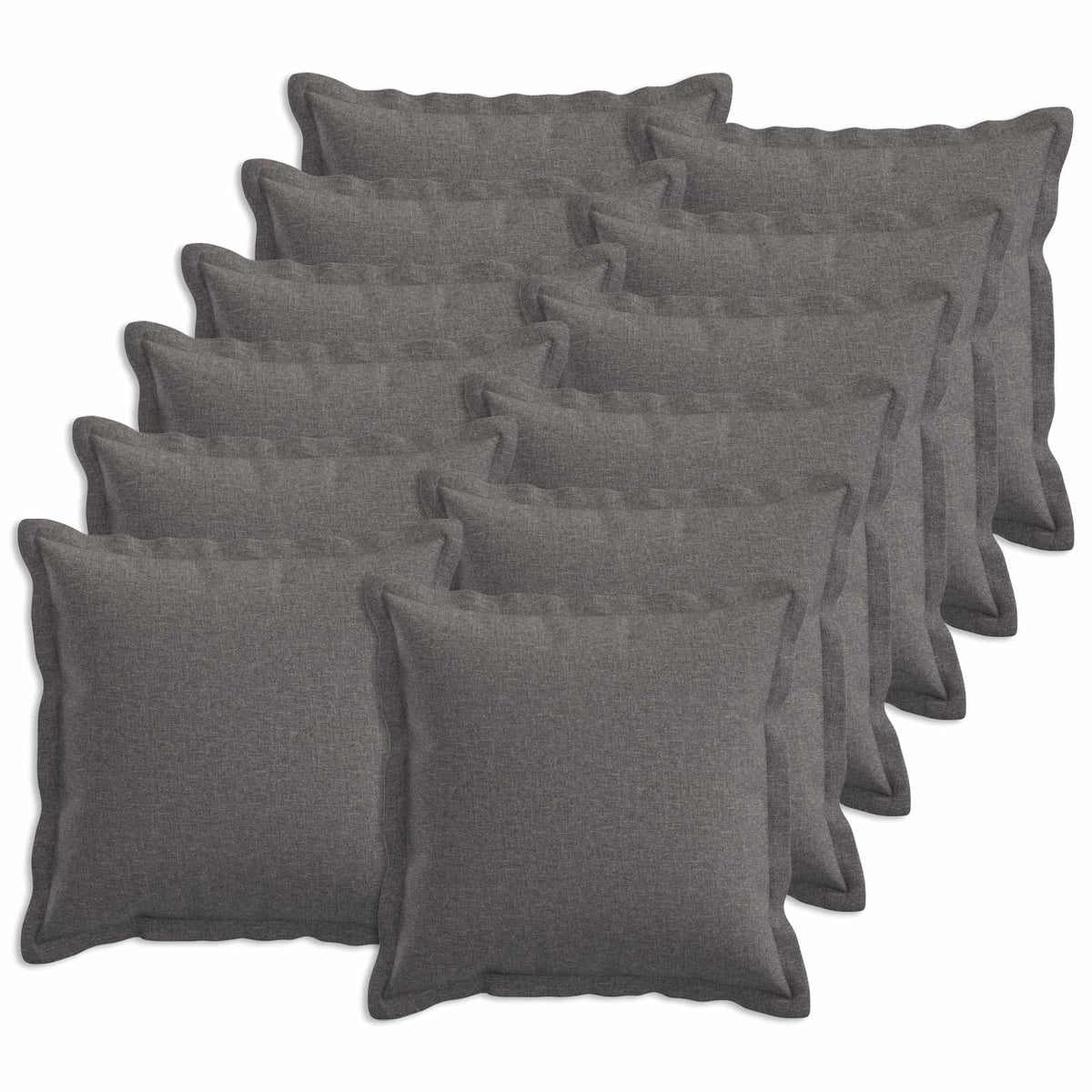 Federa 12 pcs HOUTEN Grigio Chiaro 45 x 45 cm Lino | homemem39