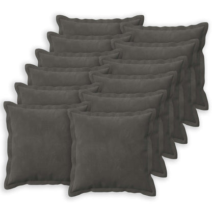 Federa 12 pcs HOUTEN Grigio Scuro 45 x 45 cm Velluto