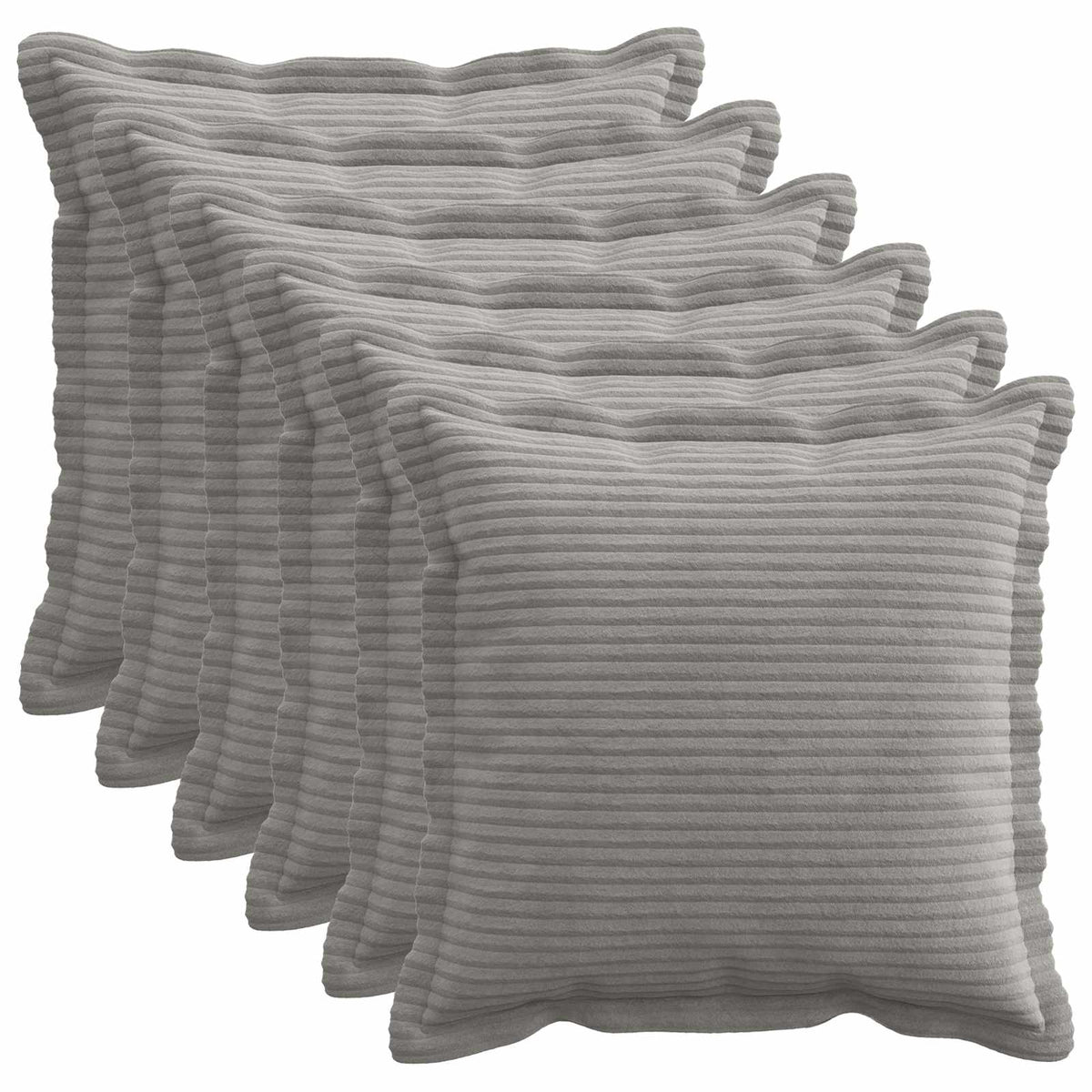 Federa 6 pz HOUTEN Grigio Chiaro 45 x 45 cm corduroy | homemem39