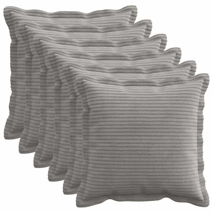 Federa 6 pz HOUTEN Grigio Chiaro 45 x 45 cm corduroy | homemem39