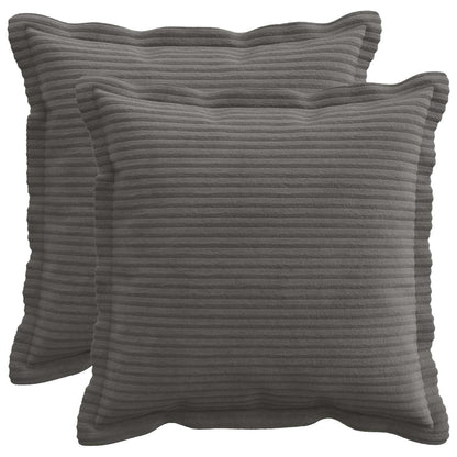 Federa 2 pz HOUTEN Grigio Scuro 45 x 45 cm corduroy | homemem39