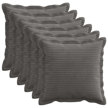 Federa 6 pz HOUTEN Grigio Scuro 45 x 45 cm corduroy | homemem39
