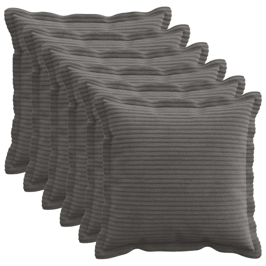 Federa 6 pz HOUTEN Grigio Scuro 45 x 45 cm corduroy | homemem39