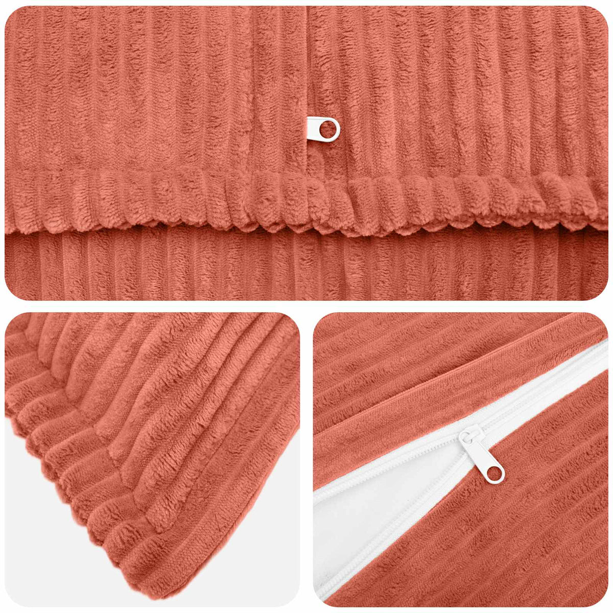 Federa 12 pz HOUTEN Rosso Arancio 45 x 45 cm corduroy | homemem39