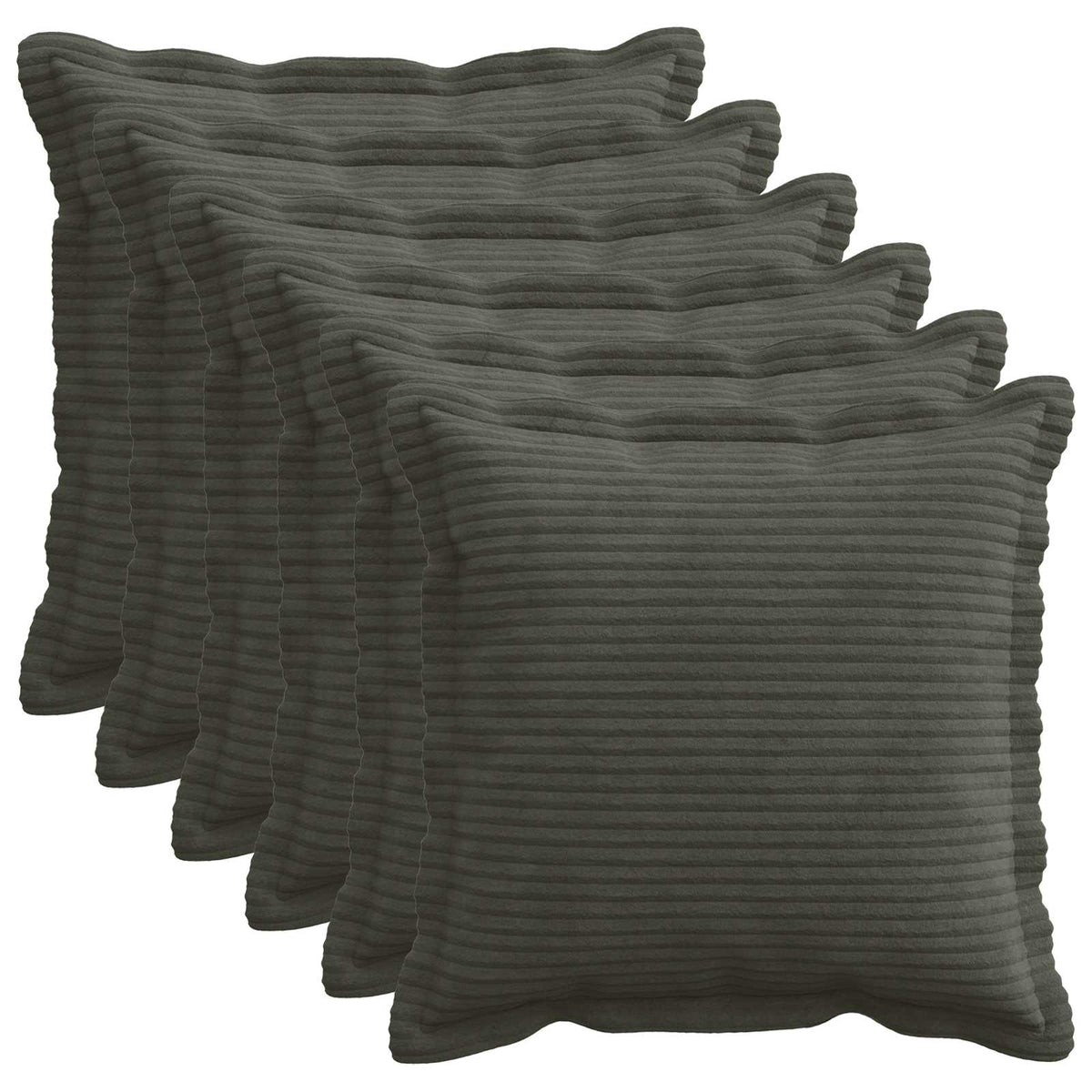 Federa 6 pz HOUTEN Antracite 45 x 45 cm corduroy | homemem39