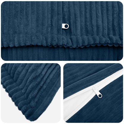 Federa 2 pz HOUTEN Blu navy 45 x 45 cm corduroy | homemem39