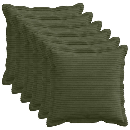 Federa 6 pz HOUTEN Verde 45 x 45 cm corduroy