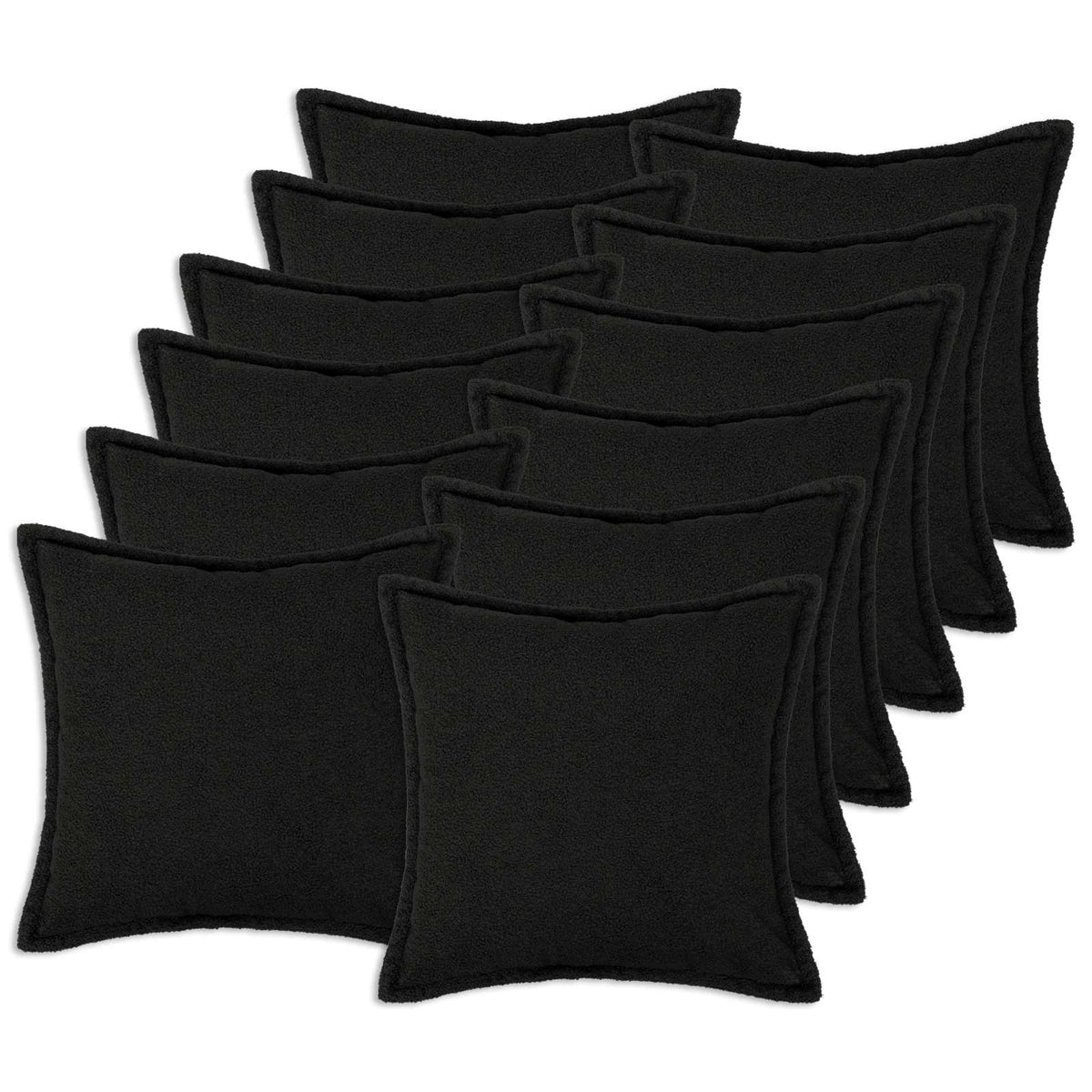 Federa 12 pcs HOUTEN Nero 45 x 45 cm Bouclé | homemem39