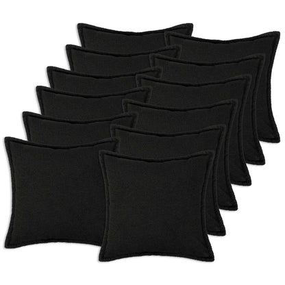 Federa 12 pcs HOUTEN Nero 45 x 45 cm Bouclé | homemem39