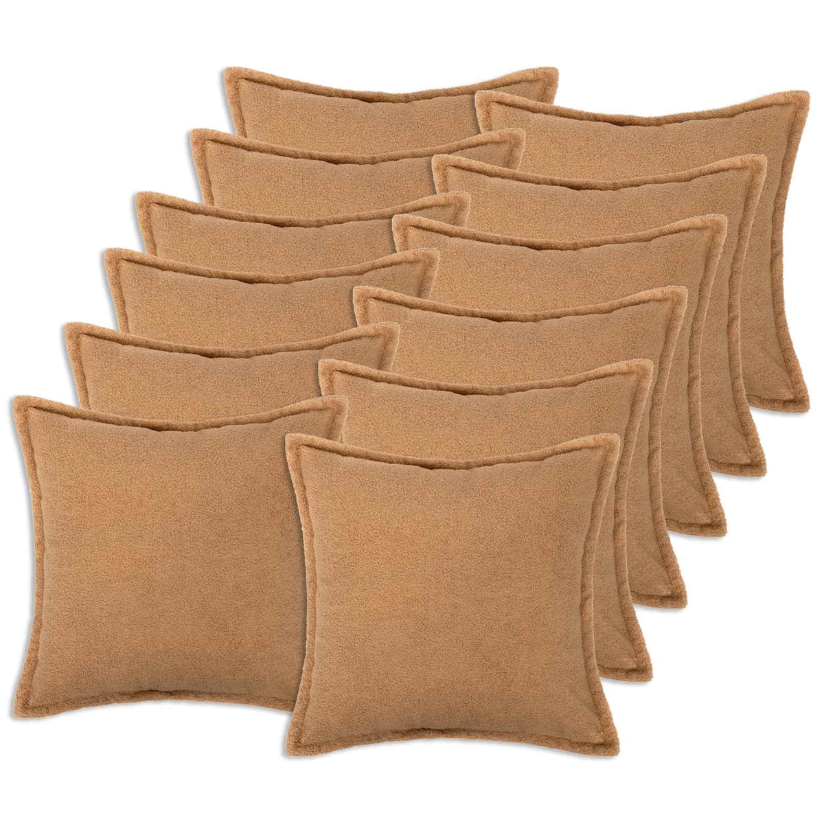 Federa 12 pcs HOUTEN Beige 45 x 45 cm Bouclé | homemem39